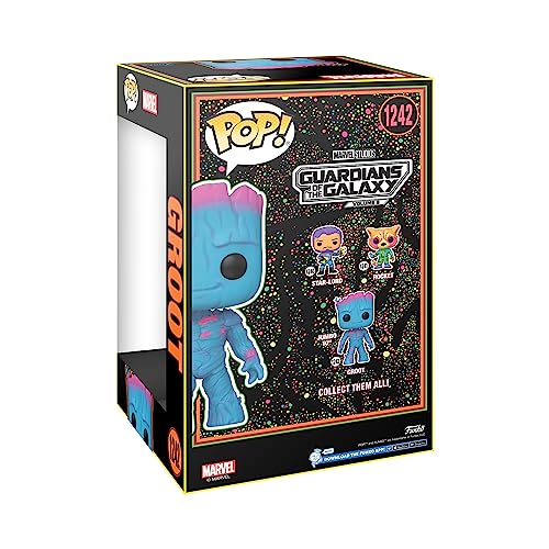 Funko Pop! Jumbo: Guardians of The Galaxy 3 - Groot - Luz Ultravioleta - Guardianes de la Galaxia - Figura de Vinilo Coleccionable - Idea de Regalo- Mercancia Oficial - Juguetes para Niños y Adultos