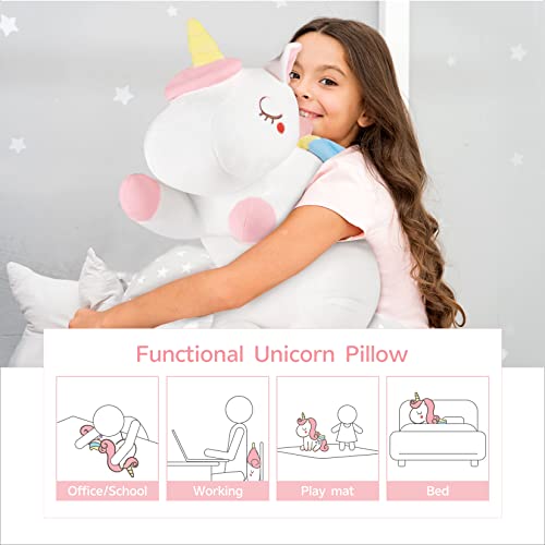 GAGAKU 66cm Almohada de Unicornio Peluche Unicornio Gigante Pulgadas para Niñas, Almohada de Animales de Peluche para Niñas, Niños y Adultos, Regalo de Cumpleaños