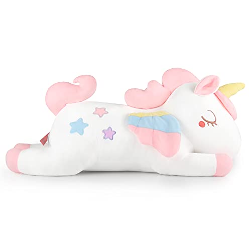 GAGAKU 66cm Almohada de Unicornio Peluche Unicornio Gigante Pulgadas para Niñas, Almohada de Animales de Peluche para Niñas, Niños y Adultos, Regalo de Cumpleaños