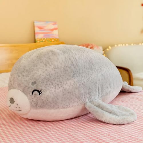 GagaLu Dibujos Animados Sonrisa Suave león Marino Almohada de Felpa Juguete Lindo Mundo Marino Animal de Peluche Foca Almohada para Dormir decoración del hogar 70cm 1