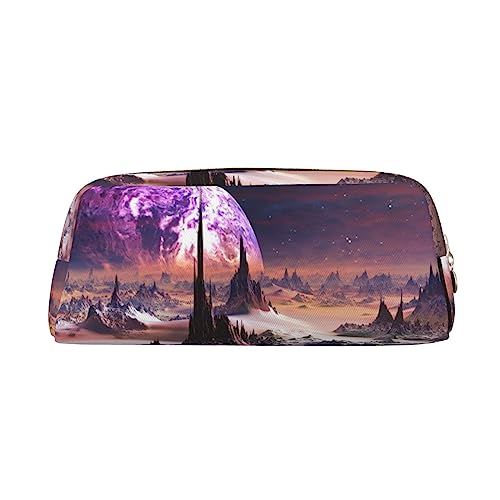 Galaxy Stars Hills - Estuche de piel para lápices, color, 5.0cm*10.5cm*20.5cm, Estuche para lápices