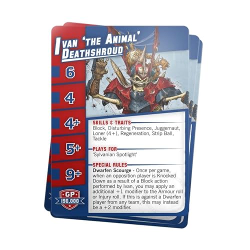 Games Workshop - Blood Bowl: Tarjetas de Equipo de Vampiros