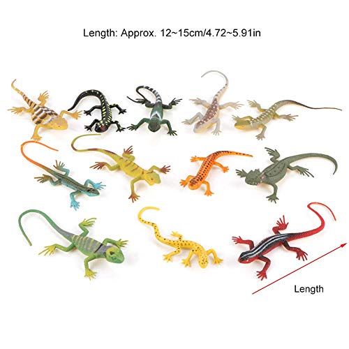 Garosa 12 Unids/Set Lagarto Juguetes para Niños, Simulado Jungle Animal Figura de Acción Juego Set Plástico Temprano Herramienta Educativa Suministros de Fiesta para Niños