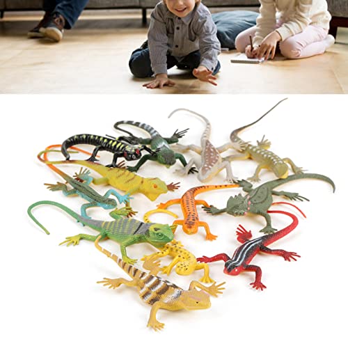 Garosa 12 Unids/Set Lagarto Juguetes para Niños, Simulado Jungle Animal Figura de Acción Juego Set Plástico Temprano Herramienta Educativa Suministros de Fiesta para Niños