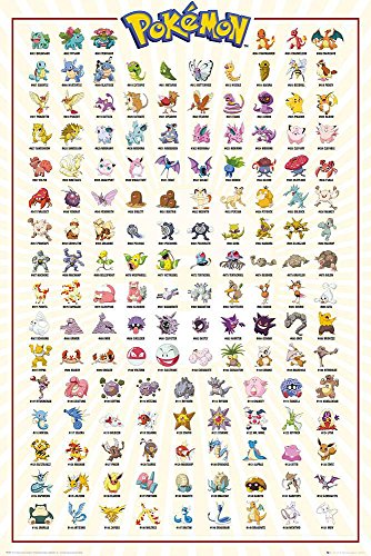 GBEye Pokemon - Póster Kanto 151 alemán (91,5 x 61 cm)