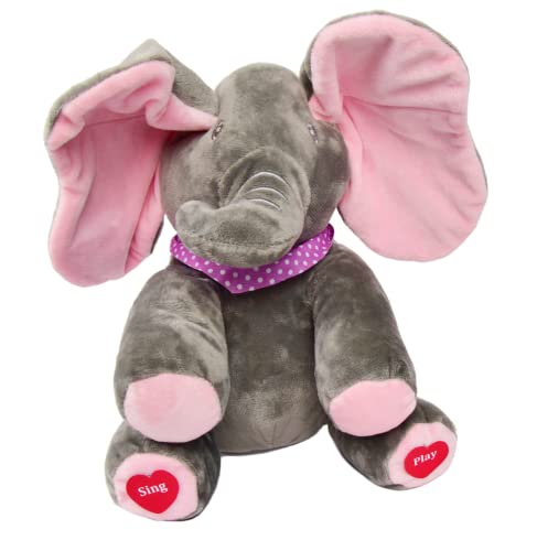 GDYS Peekaboo Elefante música Cubre Ojos bebé Elefante Puede Cantar Peluche eléctrico (Elefante)