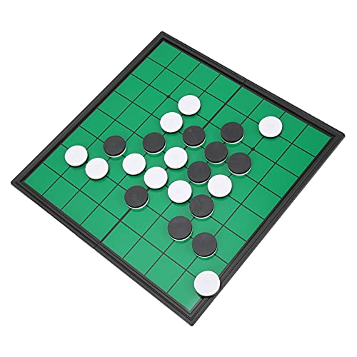 Gedourain Tablero de Estrategia Reversi con Tablero Plegable, Juego de Ajedrez Reversi de Viaje Magnético, Plástico Ligero Y Compacto Práctico para el Hogar Y los Viajes