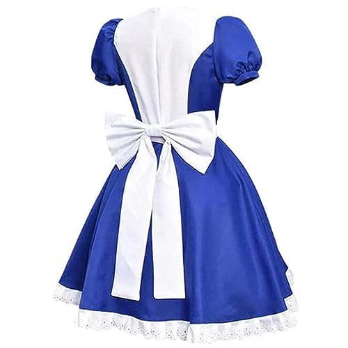 Genérico Adulto Juego Alice Madness Returns Cosplay disfraz Halloween Maid vestidos delantal,Blue-XL