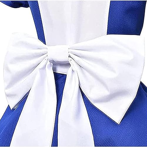 Genérico Adulto Juego Alice Madness Returns Cosplay disfraz Halloween Maid vestidos delantal,Blue-XL