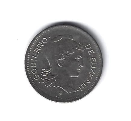 Genérico ESPAÑA Moneda Original II REPÚBLICA 1 Peseta Gobierno DE EUZKADI 1937