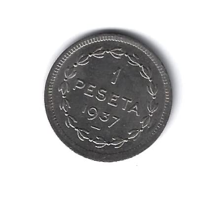 Genérico ESPAÑA Moneda Original II REPÚBLICA 1 Peseta Gobierno DE EUZKADI 1937