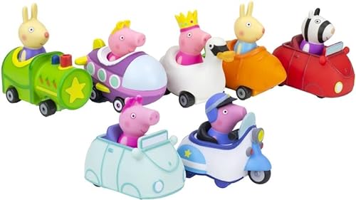 Generisch Peppa Pig y sus amigos Mini Flitzer, 8 diseños diferentes – Buggies con ruedas correctas (Avión Peppa)