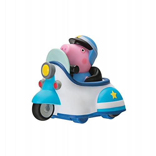 Generisch Peppa Pig y sus amigos Mini Flitzer, 8 diseños diferentes – Buggies con ruedas correctas (Schorsch Policía Roller)