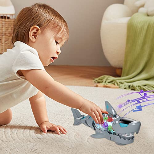 Genevieve tiburón Cantor | Luces Colores Hungry Shark Toys,Juguetes tiburón mejorados Transparentes para niños, niños y niñas, Juguetes Musicales Animales del océano, Regalo