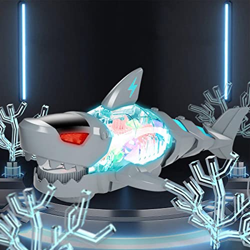 Genevieve tiburón Cantor | Luces Colores Hungry Shark Toys,Juguetes tiburón mejorados Transparentes para niños, niños y niñas, Juguetes Musicales Animales del océano, Regalo