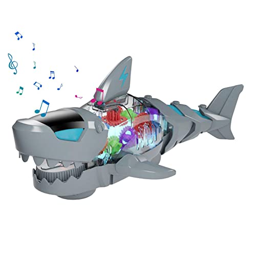 Genevieve tiburón Cantor | Luces Colores Hungry Shark Toys,Juguetes tiburón mejorados Transparentes para niños, niños y niñas, Juguetes Musicales Animales del océano, Regalo