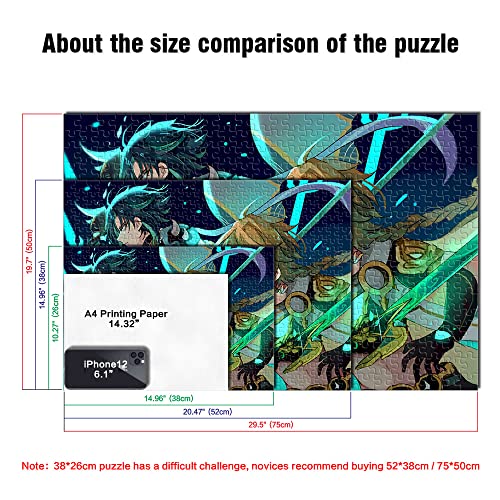 Genshin Impact - Rompecabezas de éter para adultos, rompecabezas de madera de 1000 piezas para adultos y niños a partir de 12 años, 19.7 x 29.5 pulgadas