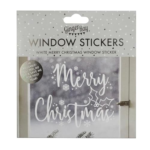 Ginger Ray Adhesivo decorativo reutilizable para ventana con texto en inglés "Let It Snow"