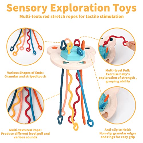 GLAITC Juguetes Sensoriales,Juguetes Montessori Anillo de dedo para Bebés Oso Pequeño Regalo Educativo para la Destreza de los Dedos del Bebé Recién Nacido y el Desarrollo de la Mente