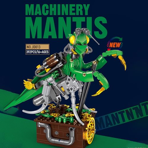 Glimetal Creativo mantis religiosa Insek Bloques de construcción Juguetes 392 piezas Bloques de sujeción Bloques de construcción mecánica Mantis Dios Modular Juego de construcción Navidad 2023