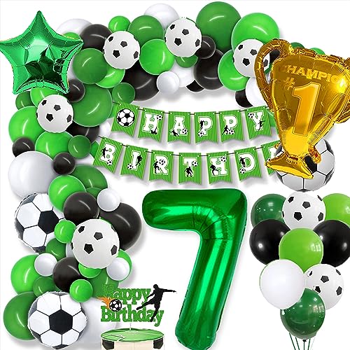 Globo de Fútbol 7 Cumpleaños Globo Verde 7 años Niño Fútbol Cumpleaños Decoración 7 años Cumpleaños Infantil Globo de Guirnalda 7 Cumpleaños Niño 7 Cumpleaños Decoración Fútbol 7 Cumpleaños