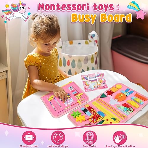 Gontence Juguetes Niños 2 3 Años - Busy Board - Montessori 1 Año - Juegos Educativos Niños 2 3 4 5 Años - Regalo Niño - Tablero Montessori Juguetes Sensoriales