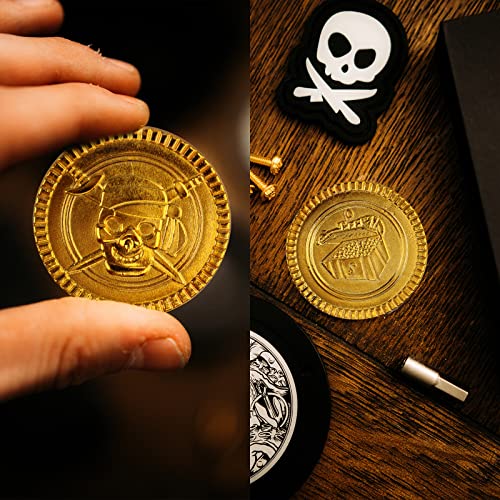 Gxhong Monedas de Oro,100pcs Piratas Monedas Juguetes del Tesoro Pirata para Niños Monedas de Oro Piratas Tesoro Pirata Juguete de Pirata Monedas,para Fiestas Temáticas Piratas,Búsqueda del Tesoro