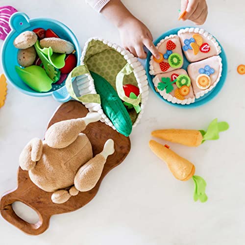 HABA 304230 – Cesta de Verduras, Accesorio para Compra de Carga y niños con Cesta de Cocina, Pepino, Tomate, Zanahorias y Patatas Juguetes de plástico, a Partir de 3 años