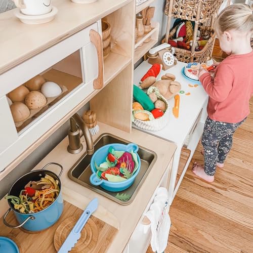 HABA 304230 – Cesta de Verduras, Accesorio para Compra de Carga y niños con Cesta de Cocina, Pepino, Tomate, Zanahorias y Patatas Juguetes de plástico, a Partir de 3 años