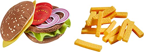 HABA 305817-Burger mit Pommes frites, Küchenspielzeug AB 3 Jahren Juguete de Cocina, Color marrón (305817)