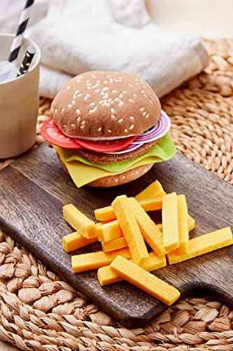 HABA 305817-Burger mit Pommes frites, Küchenspielzeug AB 3 Jahren Juguete de Cocina, Color marrón (305817)