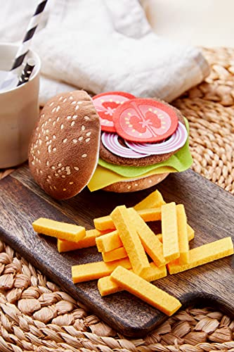 HABA 305817-Burger mit Pommes frites, Küchenspielzeug AB 3 Jahren Juguete de Cocina, Color marrón (305817)