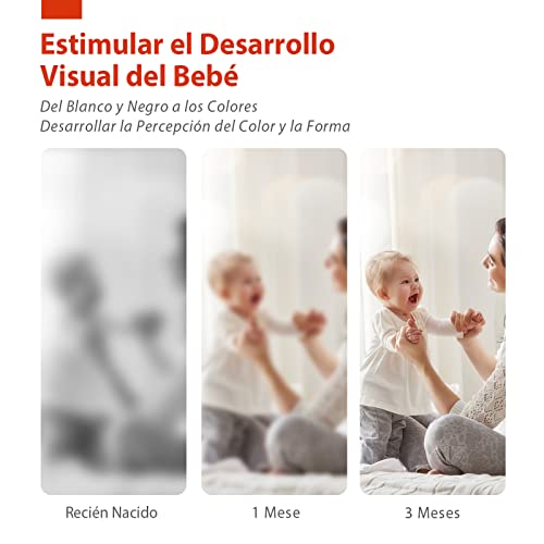 hahaland Flashcards Bebe Juguetes Bebes 0 3 6 Meses, 20 Piezas 40 Imágenes Tarjetas de Alto Contraste en Blanco y Negro, Tarjetas de Estimulación Visual Regalo Educativo para Bebés 0-6 Meses