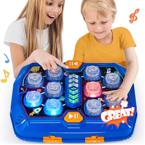 hahaland Juego Interactivo Juguetes Niños 4 5 Años, Whack-A-Mole Batalla Juego de Mesa con Luces y Sonidos, Regalos Originales de Cumpleaños para Niños 3 4 5 6 Años - en Español