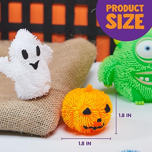 Halloween 12 Piezas Squishy Juguetes Antiestrés Aliviar el Estrés para Niños con LED Que Brillan en la Oscuridad, Juguetes de Fantasma y Calabazas de Halloween