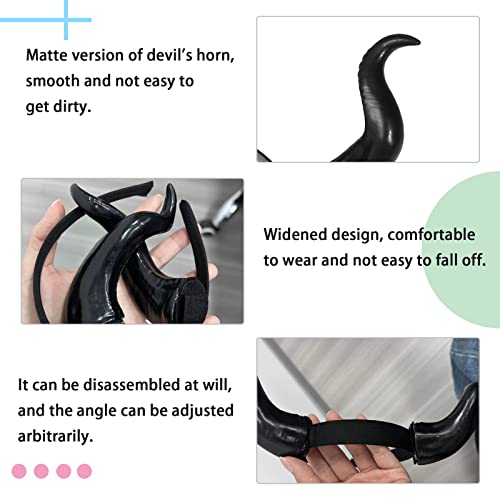 Halloween Headband，Cuernos Malefica, Diadema Cuernos per Halloween - Ajustable Diadema Cuernos - Headgear Devil - Halloween Cosplay, Carnaval Mardi Gras Cosplay Masquerade - con Collar Encaje Gótico