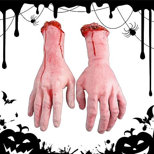 HANWEN Manos rotas de Miedo,Decoración de Halloween de Gasa de Envoltura escalofriante - Accesorios de Fondo de Adorno macabro para Maquillaje de Zombis, Maquillaje de Vampiros, Fiestas de Disfraces