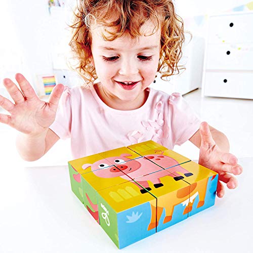 Hape E1618 Multi-Sided Farm Animal Wooden Block Puzzle