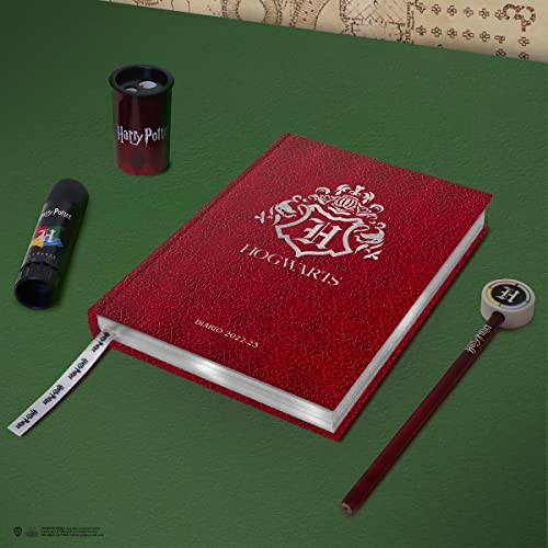 Harry Potter School Diary Dated 2022-2023, 10 Months, Sept 22 - Jun 23, Wizarding World School Diary with Sticker Limited Edition, 368 Pages, Hardcover, 13x17.8 cm, Burgundy