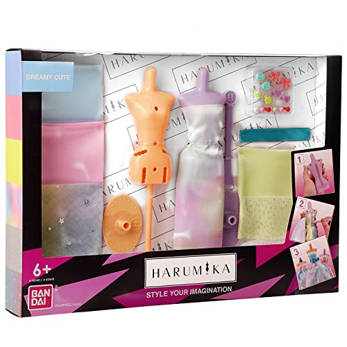 HARUMIKA 40445 - Diseño de moda para niños, crea tus propios looks de pasarela con este kit creativo, juego de novia de ensueño de doble torso, incluye maniquíes reutilizables, tela y accesorios,