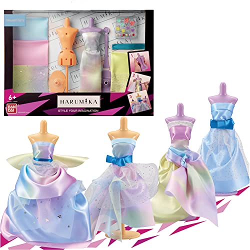 HARUMIKA 40445 - Diseño de moda para niños, crea tus propios looks de pasarela con este kit creativo, juego de novia de ensueño de doble torso, incluye maniquíes reutilizables, tela y accesorios,