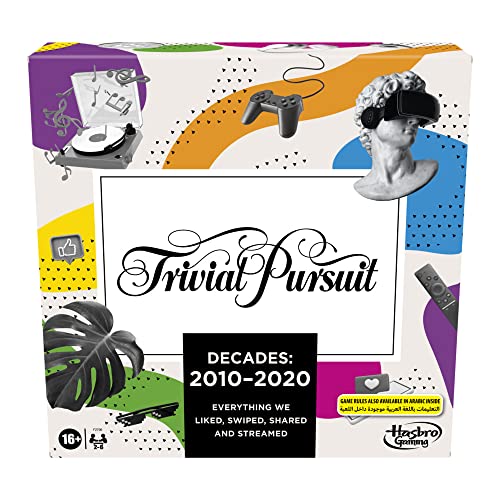 Hasbro Gaming Trivial Pursuit Decades 2010 to 2020 Board Game for Adults and Teens, Pop Culture Trivia Game, Ages 16 and Up