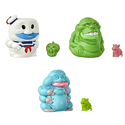 Hasbro Ghostbusters Ecto-Plasm Ghost Gushers, paquete de 3 figuras coleccionables exprimibles con ecto-plasma y mini figuras misteriosas para niños a partir de 4 años, F0096, blanco