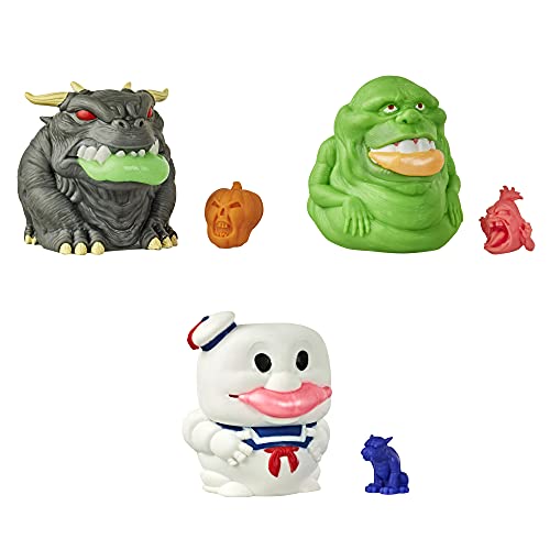 Hasbro Ghostbusters Ecto-Plasm Ghost Gushers, paquete de 3 figuras coleccionables exprimibles con ecto-plasma y mini figuras misteriosas para niños a partir de 4 años, F0096, blanco