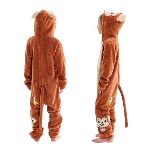 HBBMAGIC Niños Niñas Animal Mono Onesie Pijama Disfraz, Unisex Niños Halloween Cosplay Mono Disfraces para 4-6 Años