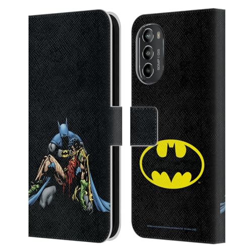 Head Case Designs Licenciado Oficialmente Batman DC Comics La Muerte en la Familia Portadas de cómics Famosos Carcasa de Cuero Tipo Libro Compatible con Motorola Moto G82 5G