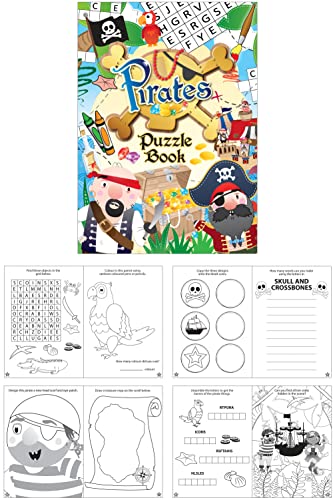 HENBRANDT 10 mini libros de rompecabezas piratas – recuerdos de fiesta, bolsas de botín, premios Lucky Dip