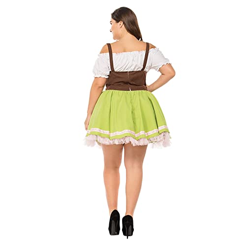 HERSIL Disfraz de bar para mujer, disfraz de cerveza alemana, disfraz de traje nacional, disfraz de carnaval, cosplay de talla grande