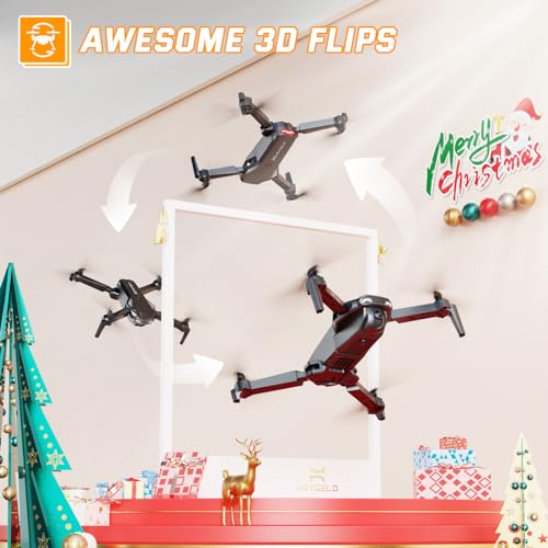 Heygelo S90 Drones con Cámara 1080P para niños, WiFi FPV RC Quadcopter para Principiantes, Modo Sin Cabeza,3 Velocidad,3D Flip,Fotografía Gesto, Modo Órbita, Mini Drone Regalos y Juguetes para Niños