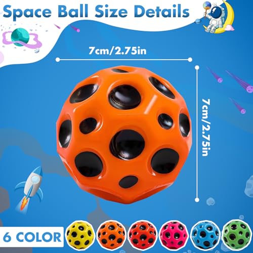 Hiutgowt 1 pelota Astro Jump Ball, Moon Galaxy Ball, bola de rebote alto, pelota de goma, saltos, pelota espacial súper alta, mini bola de rebote para regalo de fiesta de niños